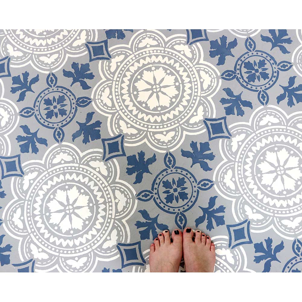 moroccan floor stencil tile