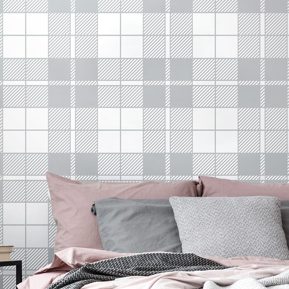 stenciled walls tartan pattern