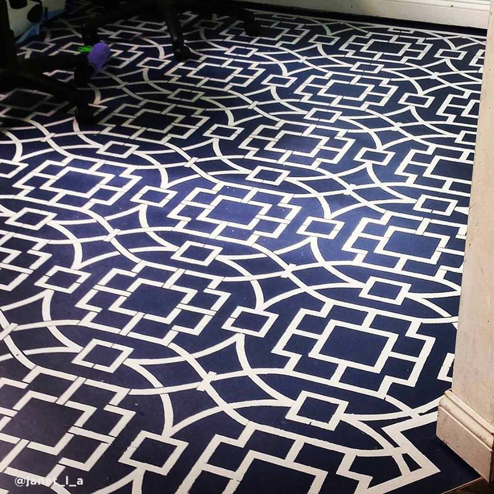 stenciled floor pattern