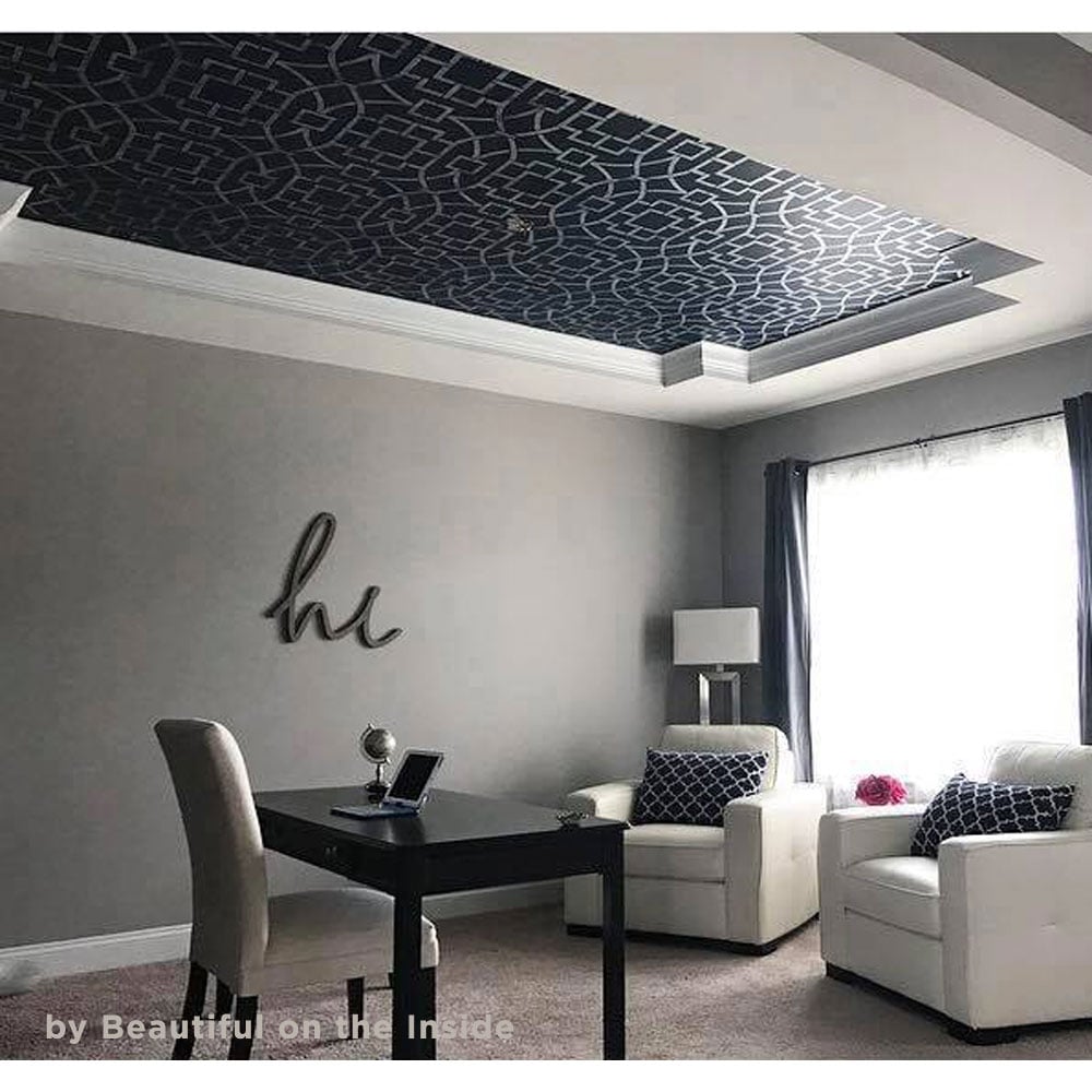 statement ceiling stencil