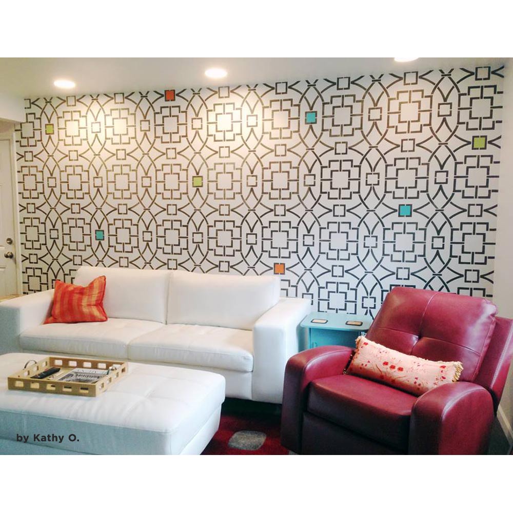 stenciled accent wall modern