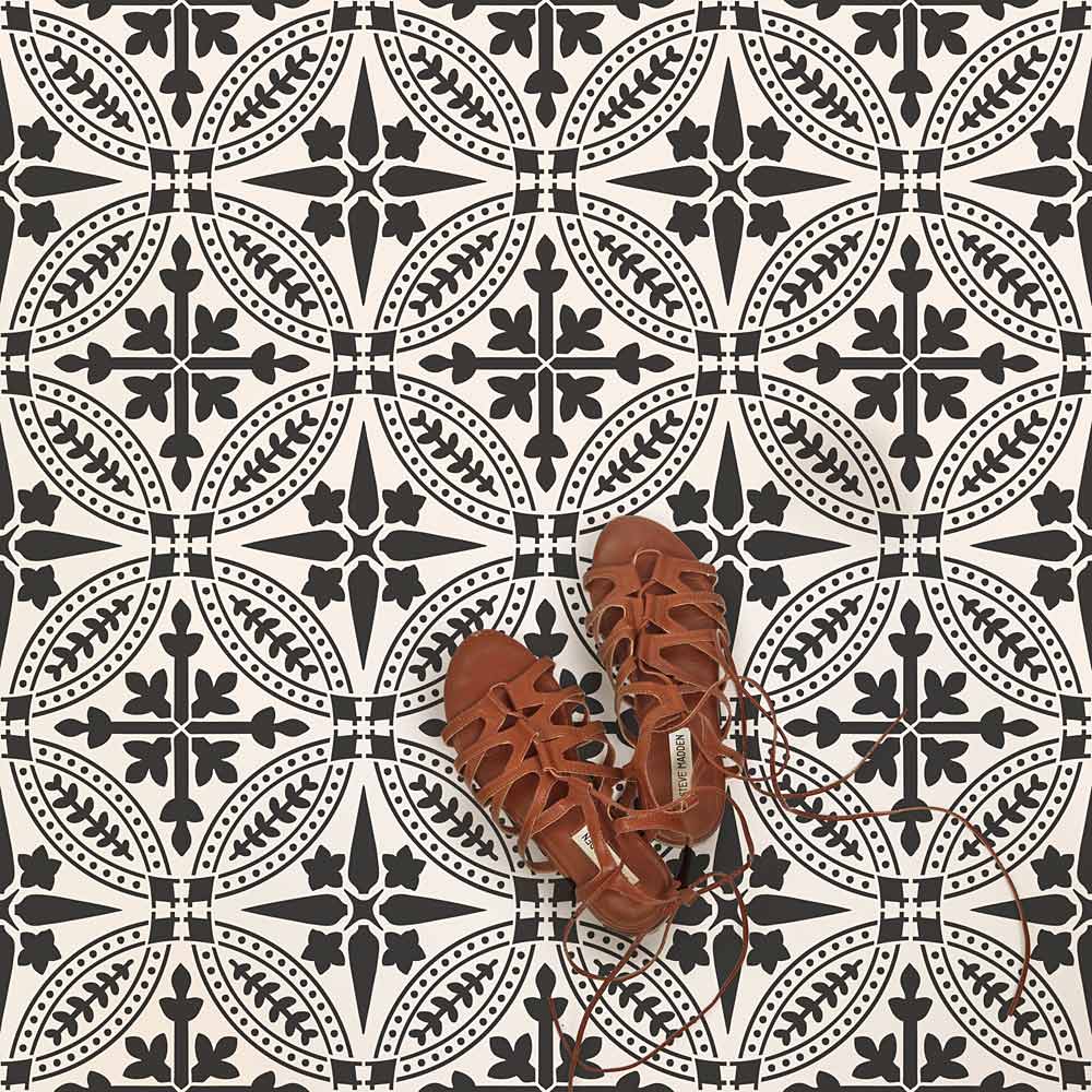 Tile Stencil black White Cement Tile floor Stencils Japanese Stencil