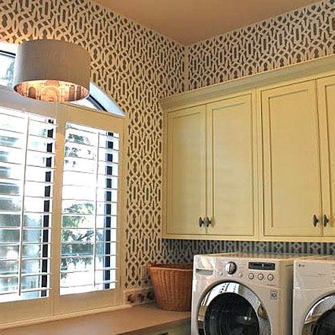 stenciled walls kitchen trellis