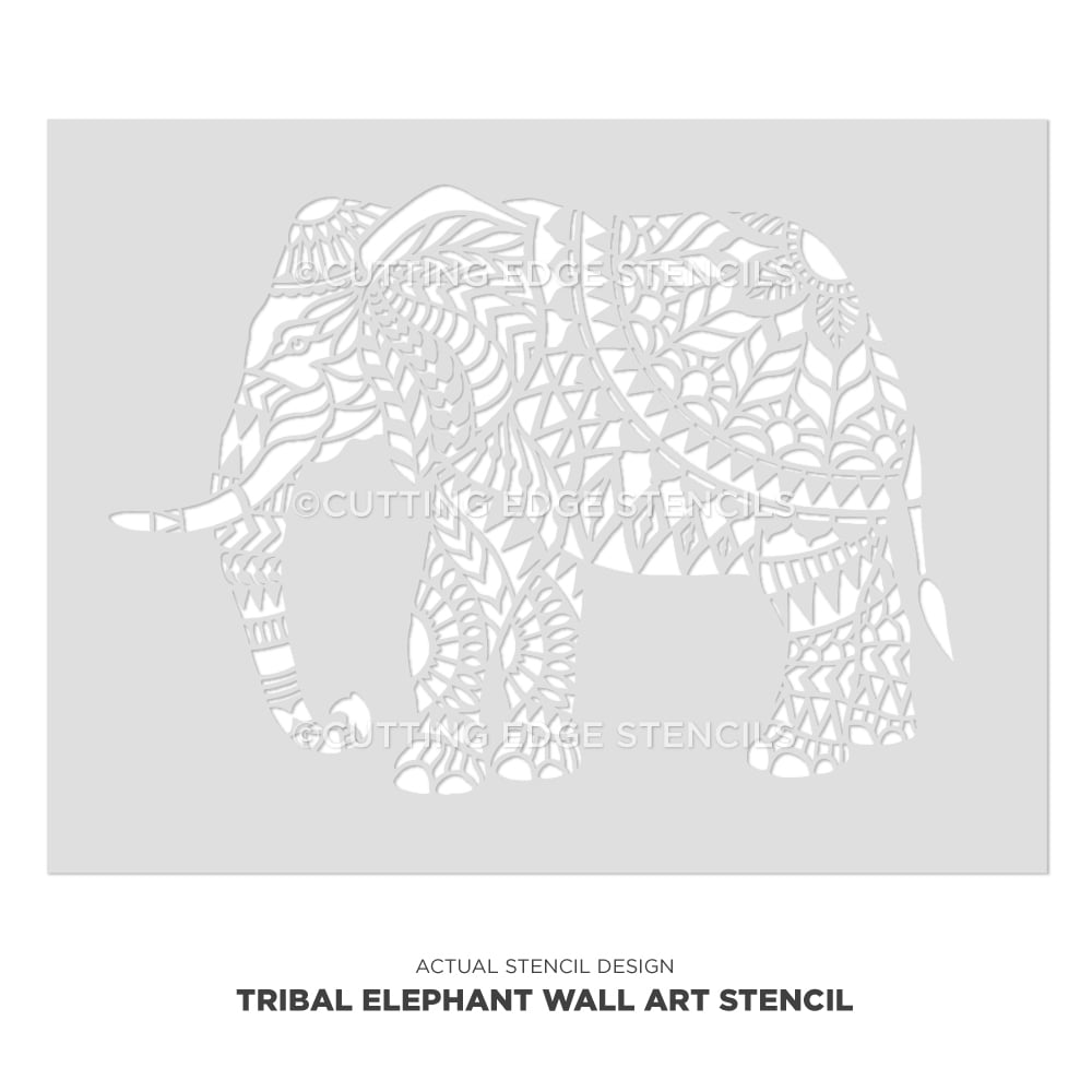 Tribal Elephant Wall Art Stencil Mandala Canvas Paint Stenciling