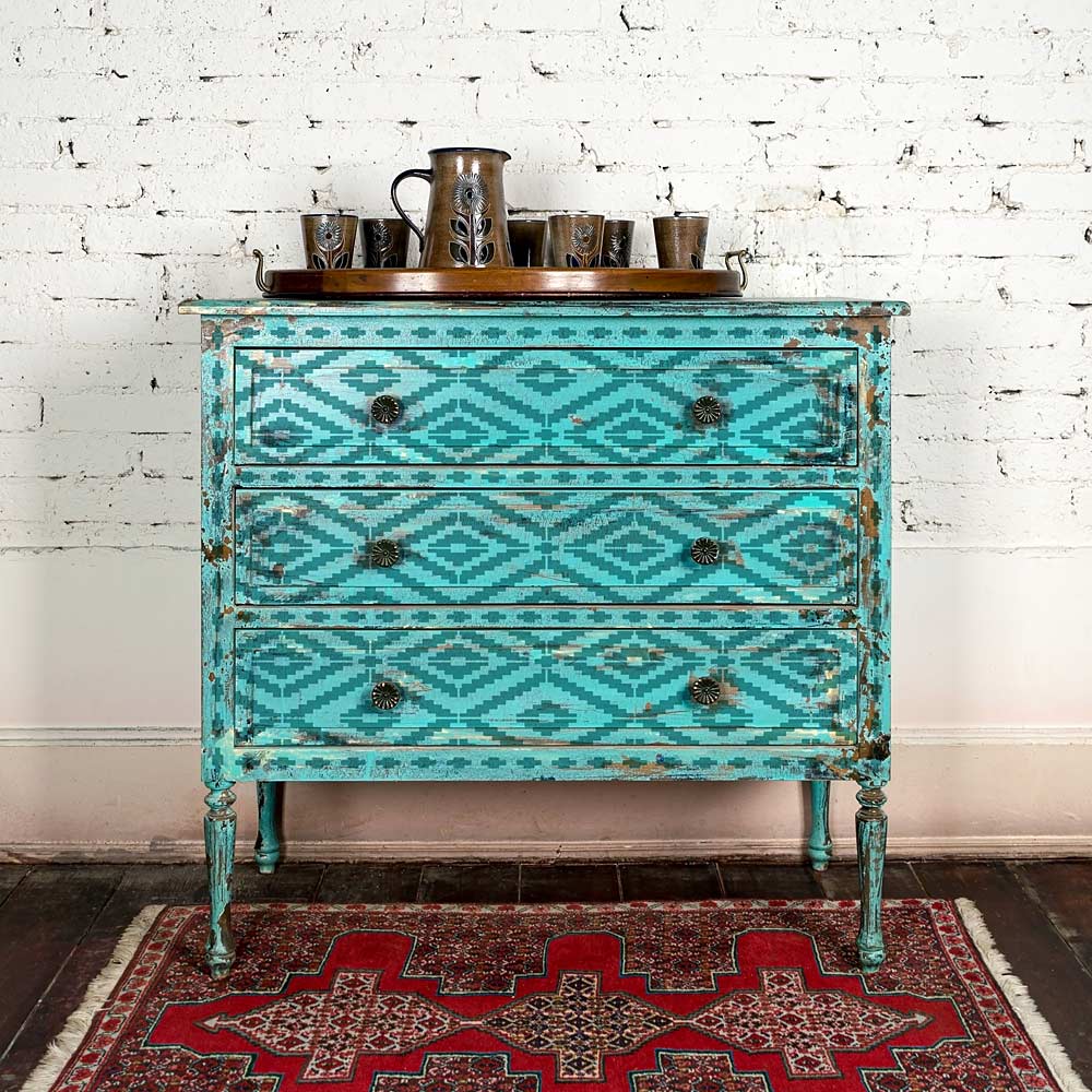 inlay furniture stencil dresser