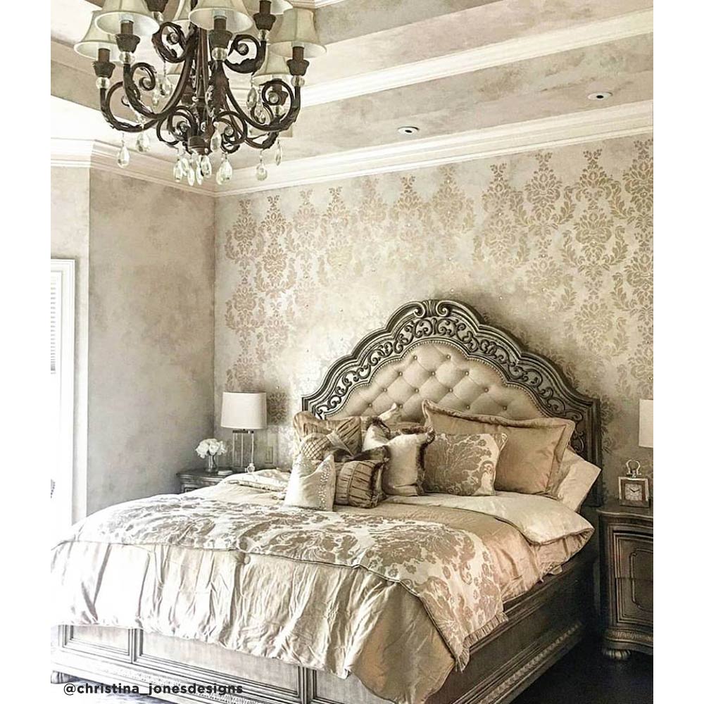 accent wall damask