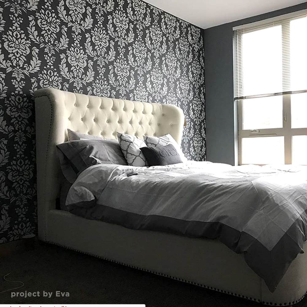 damask accent wall stencil