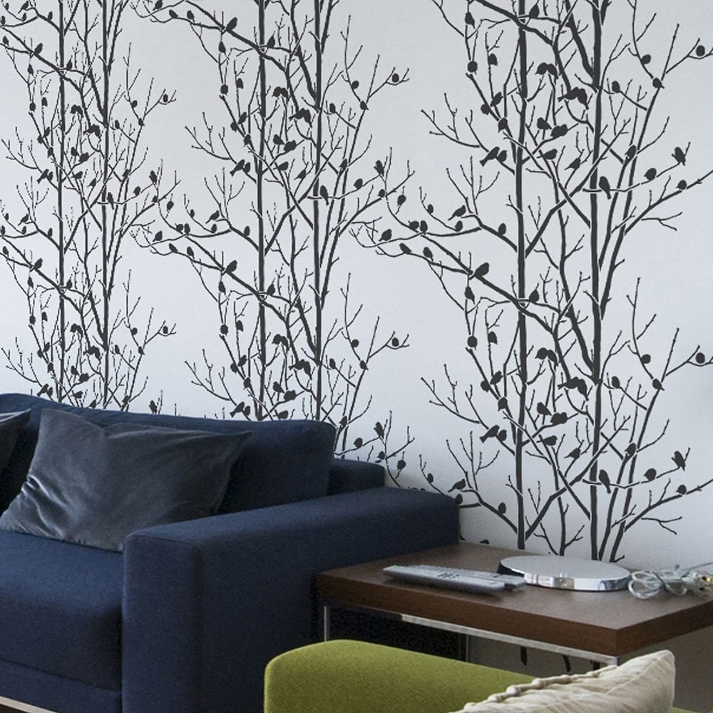 wall-stencil-pattern-birds-trees