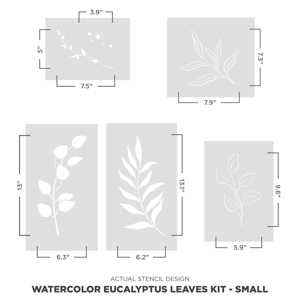 wall pattern kit watercolor eucalyptus actual stencil image small