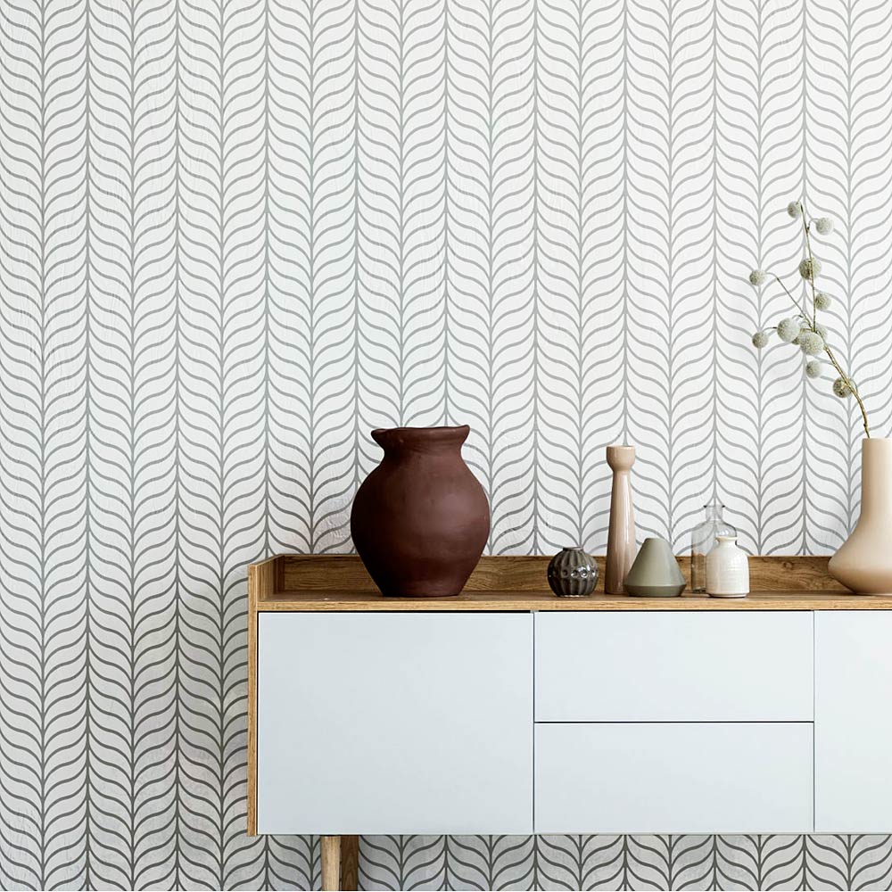 wavy herringbone stencil pattern