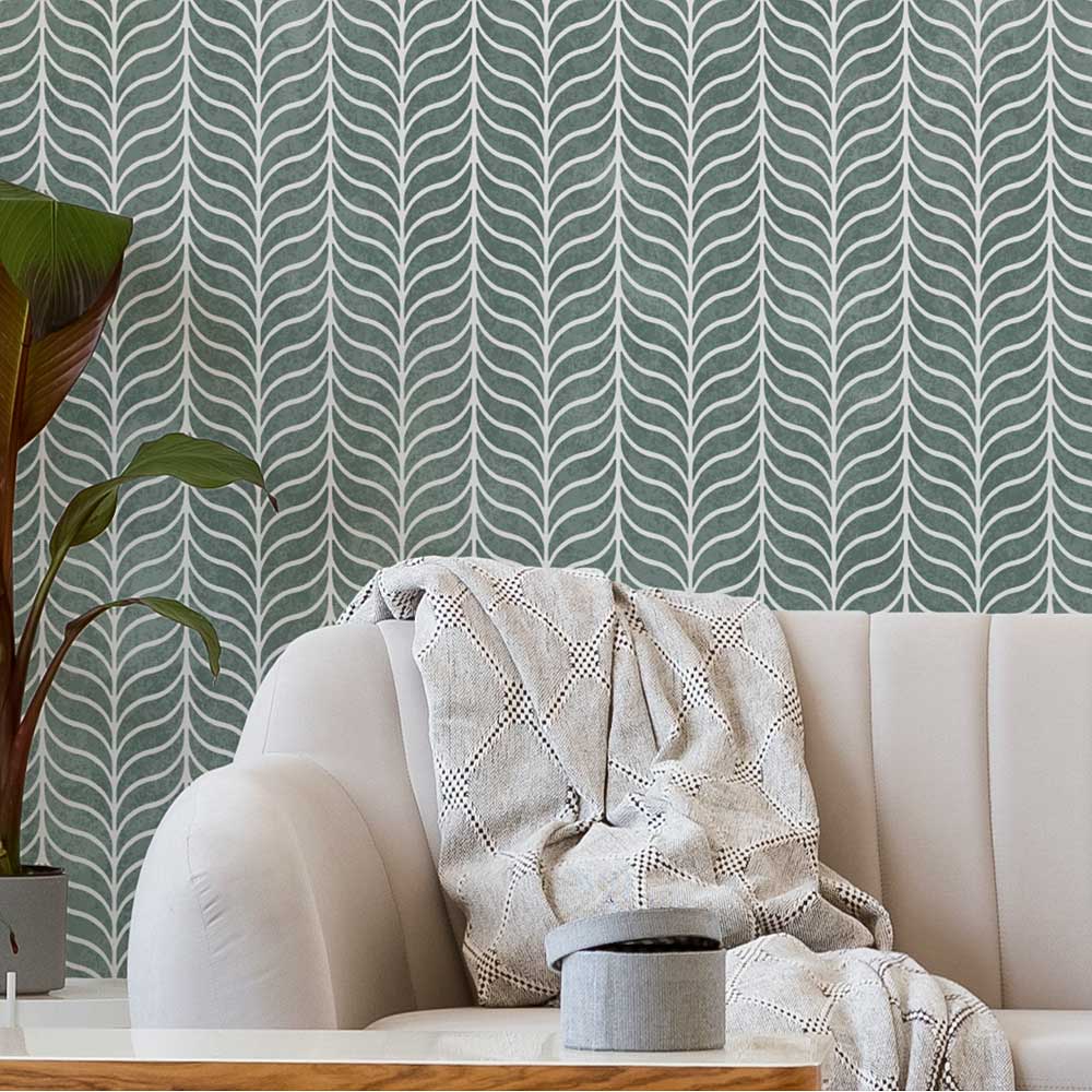 wavy herringbone stencil pattern