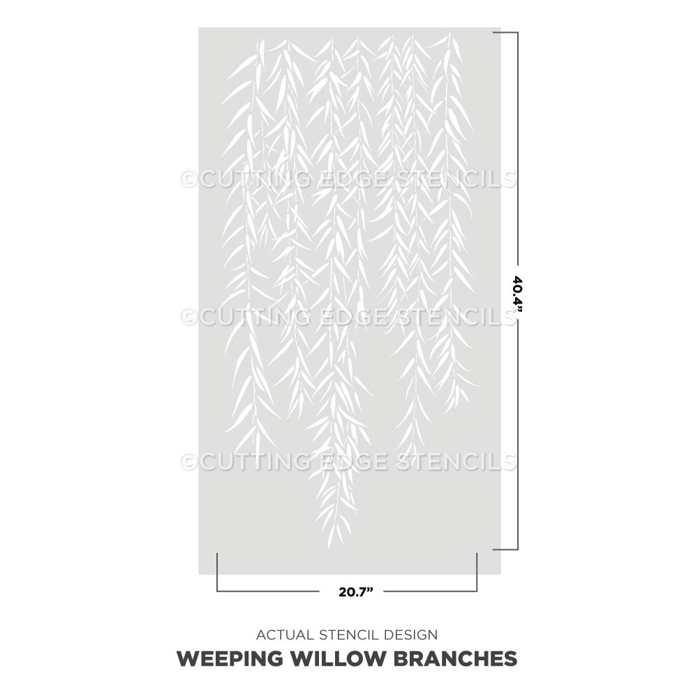 weeping willow branch stencil border wall stencil design