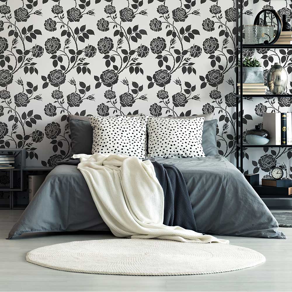 Wild Roses Stencil Flower Stencils Wall Pattern Rose Wallpaper Stenciling