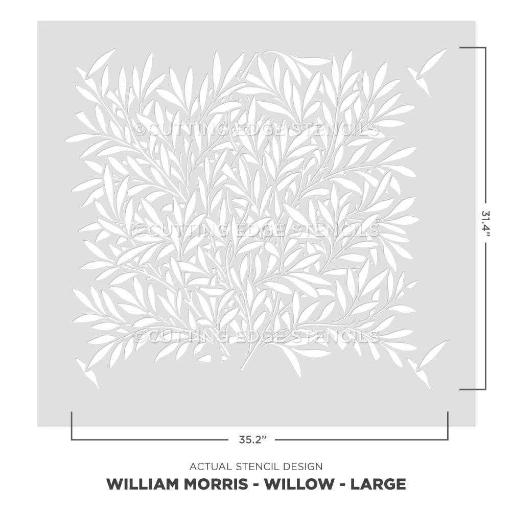 large william morris willow stencil pattern for walls actual stencil image 