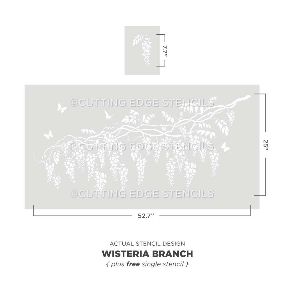 wisteria branch stencil for walls